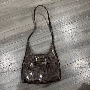 Nine West Brown Snakeskin Shoulder Bag